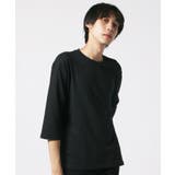 20-10ブラック(7分袖) | メンズ BIGシルエット Tシャツ | ZI-ON