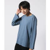 20-13D/ブルー(長袖) | メンズ BIGシルエット Tシャツ | ZI-ON