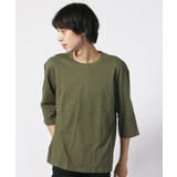 20-6カーキ(7分袖) | メンズ BIGシルエット Tシャツ | ZI-ON
