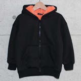 6-5ブラック×オレンジ | キッズ ボアパーカー 子供服 | ZI-ON