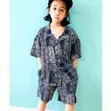 12-10ブラック | キッズ アロハシャツ セットアップ | ZI-ON