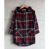 9-9レッド・ブラック系 | キッズ ネルシャツ シャツパーカー | ZI-ON