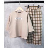 9-8ベージュ×ベージュ/C | キッズ セットアップ 上下セット | ZI-ON
