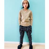 15-12ブラック×ベージュ | キッズ パンツ サルエルパンツ | ZI-ON