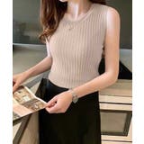 7-3ベージュ | レディース タンクトップ リブ | ZI-ON