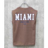 20-18モカ | ノースリーブTシャツ プリントタンクトップ キッズ | ZI-ON