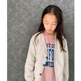 10-1Ｇ/ベージュ | 裏起毛BIGカーディガン キッズ カーデ | ZI-ON