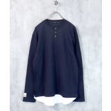 12-10ネイビー/ヘンリーネック | メンズ ロンT Tシャツ | ZI-ON