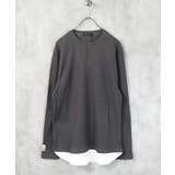 12-11チャコール/ヘンリーネック | メンズ ロンT Tシャツ | ZI-ON