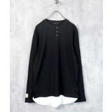 12-12ブラック/ヘンリーネック | メンズ ロンT Tシャツ | ZI-ON