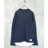 12-4ネイビー/クルーネック | メンズ ロンT Tシャツ | ZI-ON