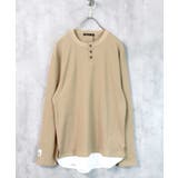 12-8ベージュ/ヘンリーネック | メンズ ロンT Tシャツ | ZI-ON