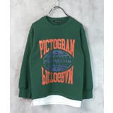 12-5D/グリーン/B | 裏起毛トレーナー キッズ スウェット | ZI-ON