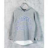 12-7杢グレー/C | レイヤード裏起毛パーカー キッズ 子供服 | ZI-ON