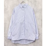 2-1ブルー | レディース BIGシャツ ストライプ | ZI-ON