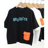 8-4ブラック×オレンジ/A | ポケット付きBIGtシャツ キッズ 男の子 | ZI-ON