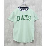 16-14ミント/D | ラインリブBIGtシャツ キッズ 半袖Tシャツ | ZI-ON