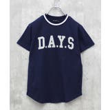 16-16ネイビー/D | ラインリブBIGtシャツ キッズ 半袖Tシャツ | ZI-ON