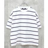 12-1オフホワイト/A | ボーダーBIG Tシャツ キッズ | ZI-ON