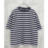 12-12チャコール×ホワイト/B | ボーダーBIG Tシャツ キッズ | ZI-ON