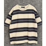 18-14ベージュ/C | ボーダーBIG Tシャツ キッズ | ZI-ON