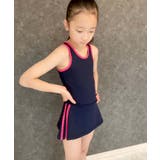 3-3ネイビー×S/ピンク | スクール水着 ワンピース フリルスカート | ZI-ON