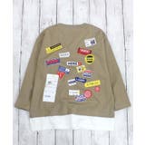 8-6ベージュ/B | フェイクレイヤードBIGロンT キッズ ロンT | ZI-ON