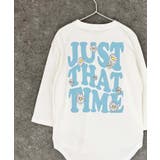 8-1オフホワイト/A | 9分袖プリントBIGTシャツ キッズ 子供服 | ZI-ON