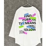 8-5オフホワイト/B | 9分袖プリントBIGTシャツ キッズ 子供服 | ZI-ON