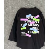 8-8ブラック/B | 9分袖プリントBIGTシャツ キッズ 子供服 | ZI-ON