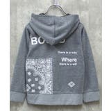 16-14杢グレー/D | プリントBIGフーディー プリントパーカー キッズ | ZI-ON