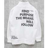 16-13オフホワイト/D | 裏起毛ハーフジップBIGトレーナー キッズ 子供服 | ZI-ON