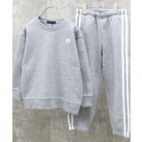 8-5杢グレー/B | 裏起毛セットアップ キッズ 男の子 | ZI-ON