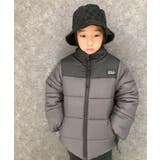 8-7チャコール/スタンドカラー | 中綿フードジャケット キッズ 中綿アウター | ZI-ON