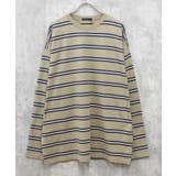 12-2ベージュ/A | ボーダーロンT メンズ Tシャツ | ZI-ON