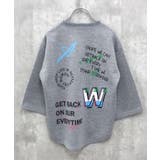 16-14杢グレー/D | オーバーサイズプリントロンT キッズ 子供服 | ZI-ON