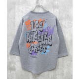 16-2杢グレー/A | オーバーサイズプリントロンT キッズ 子供服 | ZI-ON