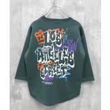 16-3D/グリーン/A | オーバーサイズプリントロンT キッズ 子供服 | ZI-ON