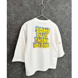16-1オフホワイト/A | オーバーサイズプリントロンT キッズ 長袖Tシャツ | ZI-ON