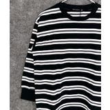 6-6ブラック | オーバーサイズボーダーロンT キッズ 長袖Tシャツ | ZI-ON