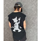 8-8ブラック/B | トム&ジェリー ノースリーブTシャツ キッズ | ZI-ON