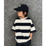 7-5アイボリー×ブラック | SHISKY オーバーサイズ ワイドボーダーTシャツ | ZI-ON