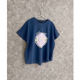 16-15ネイビー/D | SHISKY ピグメントオーバーサイズドルマンプリントTシャツ キッズ | ZI-ON