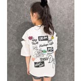 8-5オフホワイト/B | SHISKY オーバーサイズエンプティショルダープリントTシャツ キッズ | ZI-ON