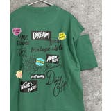 8-7D/グリーン/B | SHISKY オーバーサイズエンプティショルダープリントTシャツ キッズ | ZI-ON