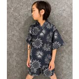 24-11花火チャコール | ICEFABRIC 接触冷感 甚平 | ZI-ON