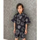 24-12花火ブラック | ICEFABRIC 接触冷感 甚平 | ZI-ON