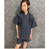 24-5刺し子チャコール | ICEFABRIC 接触冷感 甚平 | ZI-ON