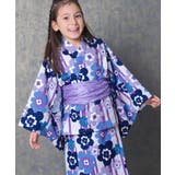 8-4ストライプ花柄 | 浴衣 3点セット 子供 | ZI-ON