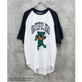14-10ホワイト×ネイビー/C | GRATEFULDEAD オーバーサイズTシャツ メンズ | ZI-ON